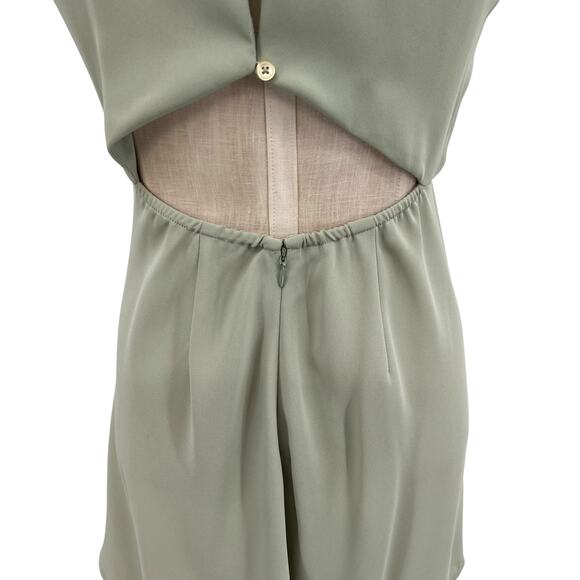 Aritiza‎ Babaton Hamptons Mini Dress Short Sleeve Cut Out Sage Green Size 0 - Picture 10 of 14